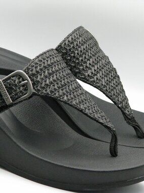 Black Aetrex Thong Wedge